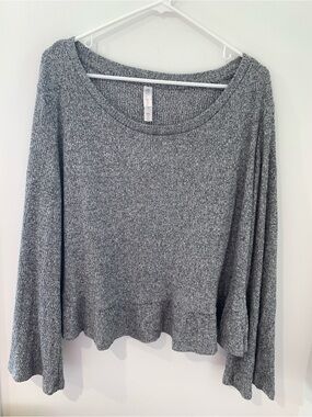 gray ruffle sweater